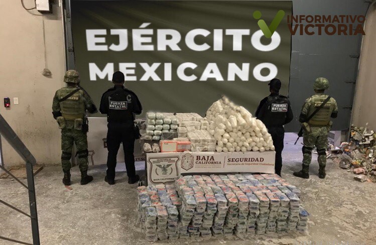 Ejército asegura 590 kilos de drogas sintéticas.
