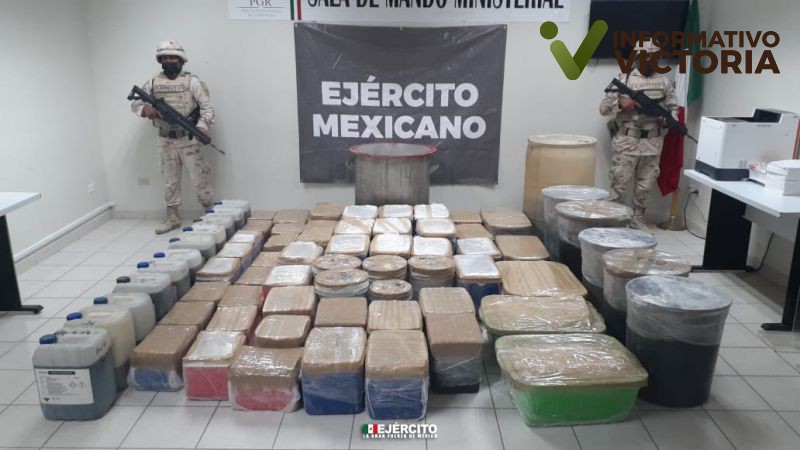 Ejército asegura 1,475 kilogramos de metanfetaminas en Sonora.