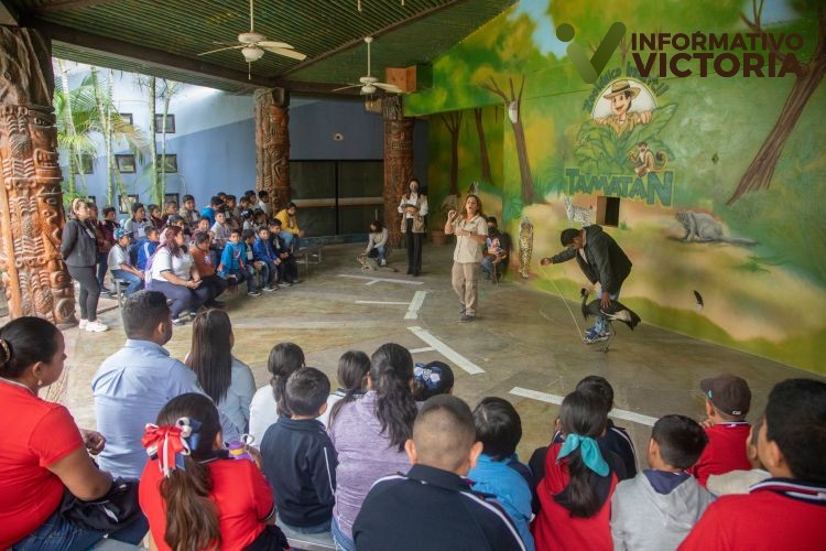 Niñas y niños de Ocampo visitan zoológico de Tamatán invitados por DIF Tamaulipas.