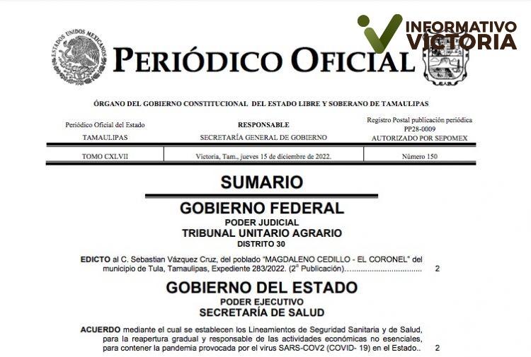 Publica decreto Secretaría de Salud; exhortan a la población a usar cubrebocas