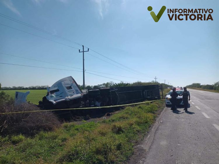 Se registra volcadura en carretera San Fernando- Reynosa