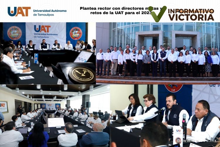 Plantea rector con directores metas y retos de la UAT para el 2023.