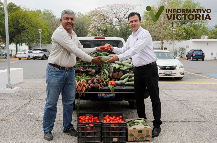 Recibe DIF Tamaulipas donativo de 213 kilogramos de hortalizas.