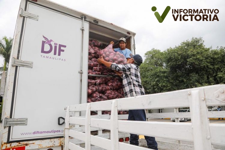 Donan 19 toneladas de productos del campo al DIF Tamaulipas.