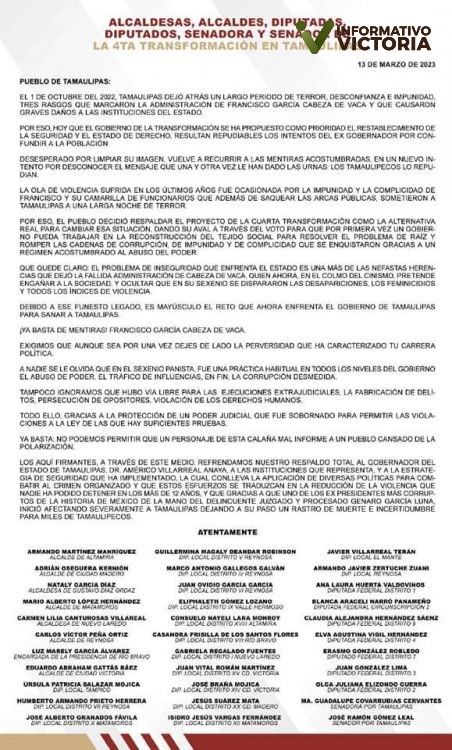 Responde MORENA a Cabeza de Vaca…