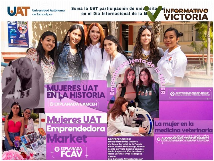 Organiza UAT participación de universitarias en eventos del Día Internacional de la Mujer.