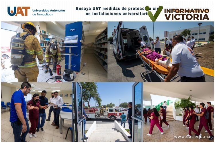 Ensaya UAT medidas de protección civil en instalaciones universitarias