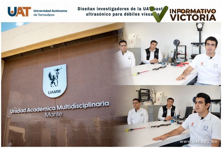 Diseñan investigadores de la UAT bastón ultrasónico para débiles visuales.