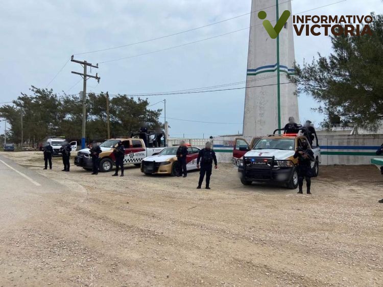 Guardia Estatal presente en El Faro, Playa Chica en la Pesca.