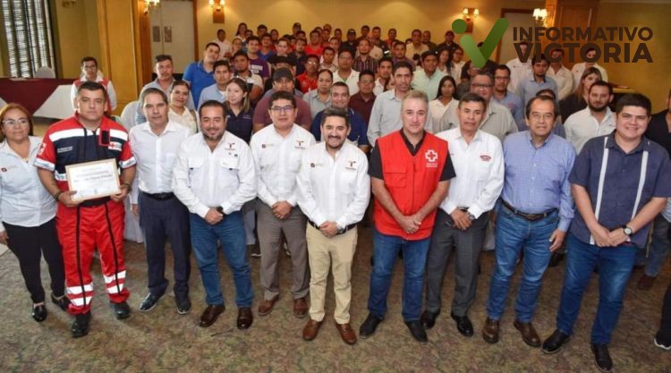 Secretaría del Trabajo de Tamaulipas y Cruz Roja capacitan y certifican a personal de empresas en prevención de incendios