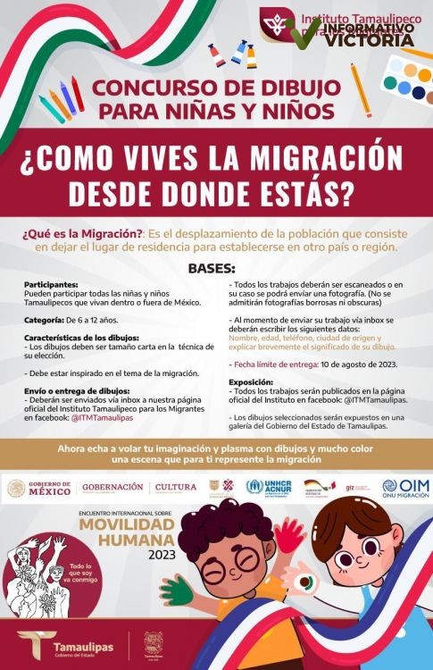 Invitan a participar a niñas y niños en concurso de dibujo «Como Vives la Migración Desde Donde Estás»