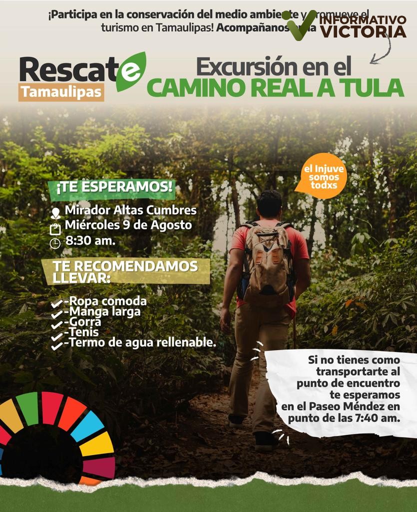 Injuve Tamaulipas invita a caminata de excursión en Camino Real a Tula