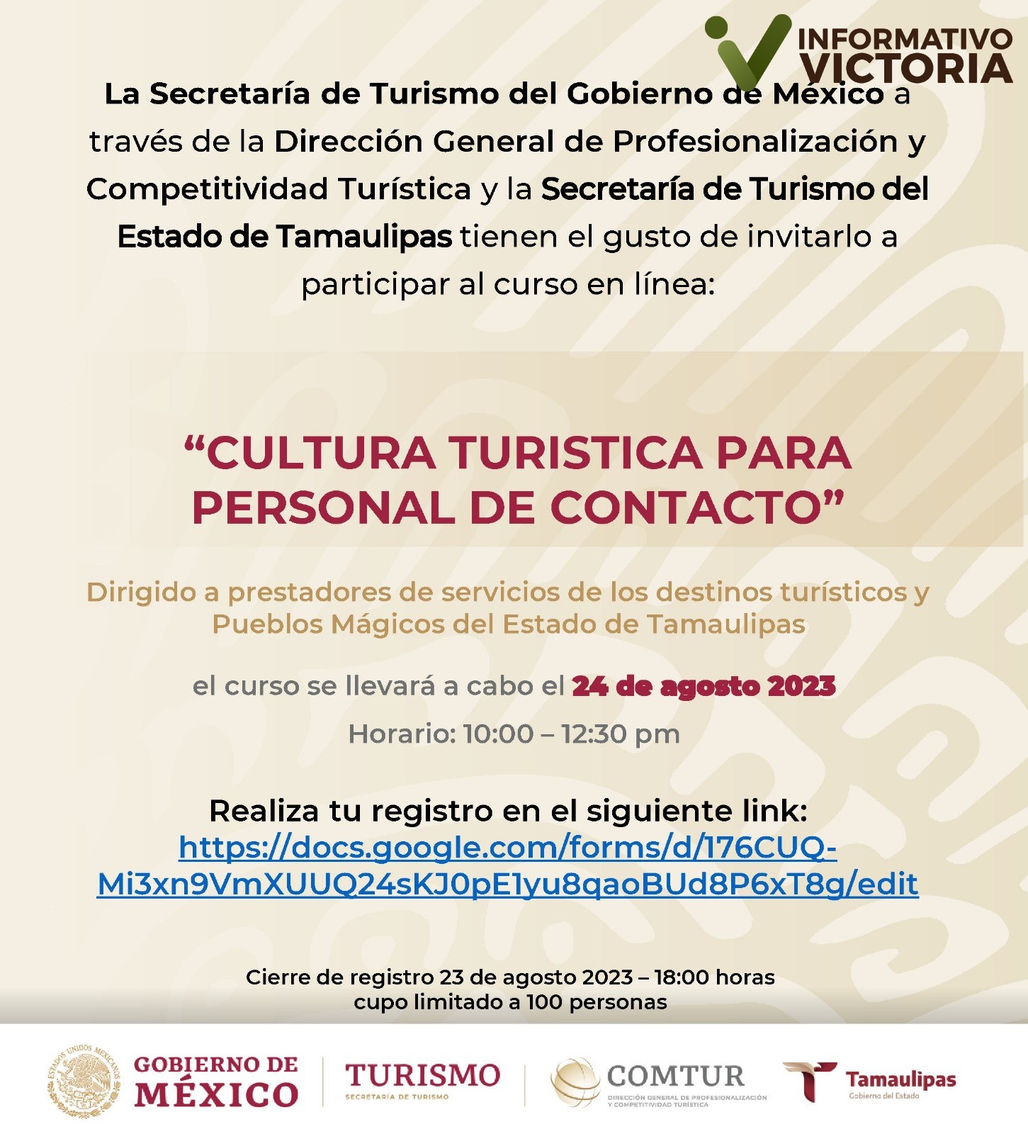 Turismo Tamaulipas promueve programa de capacitación para prestadores de servicios turísticos