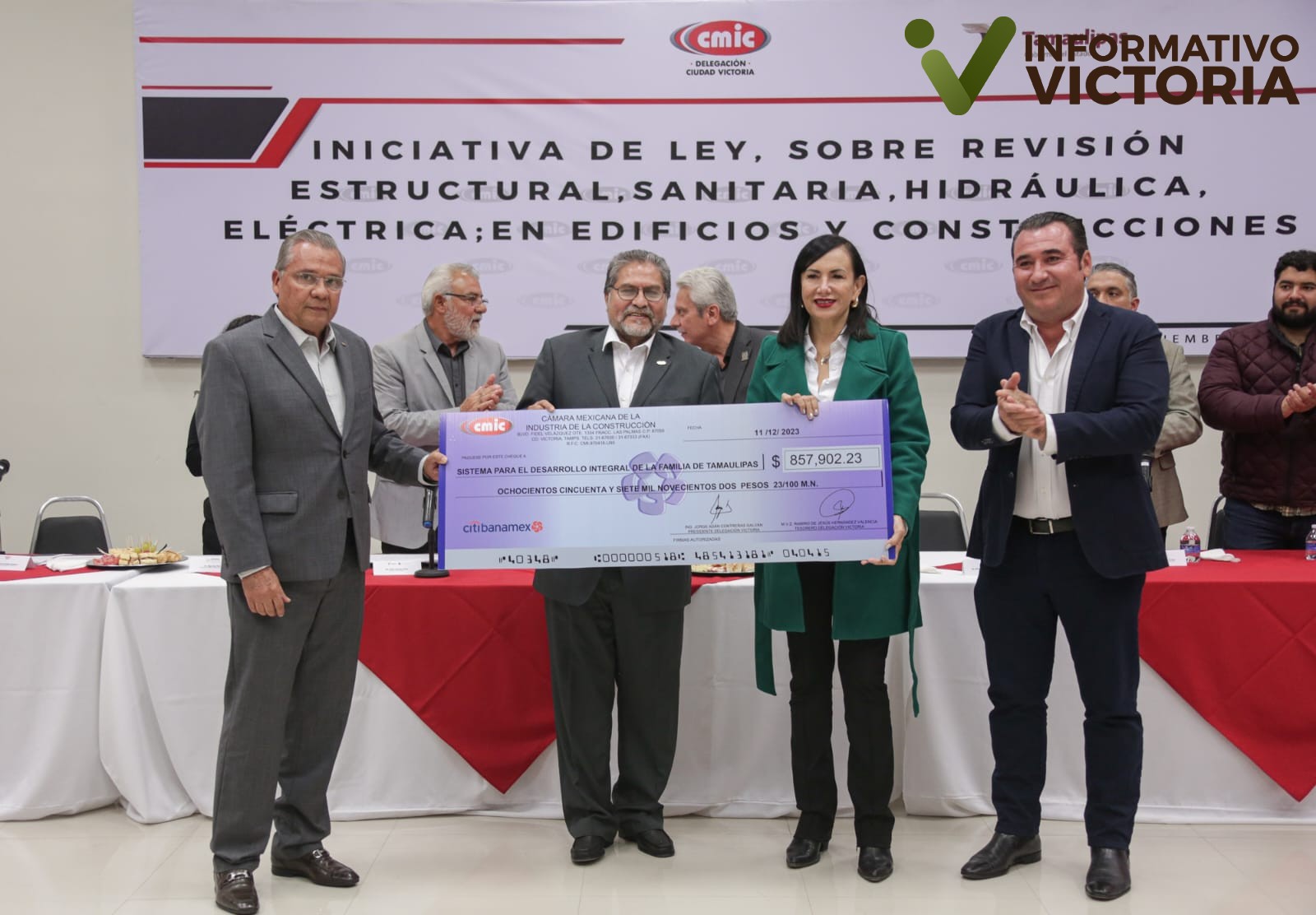 Recibe DIF Tamaulipas donativo económico por parte de la CMIC