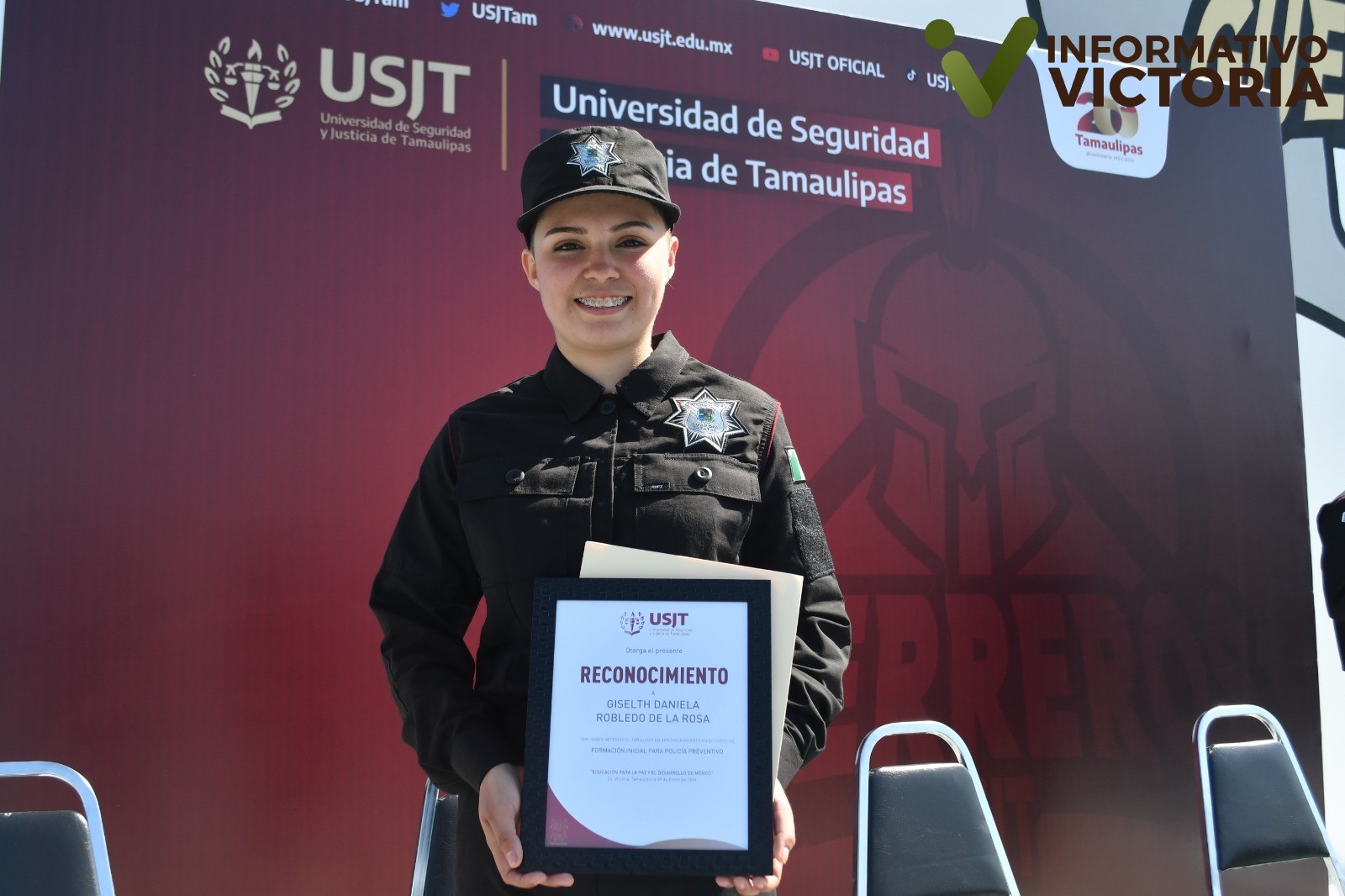 A sus 19 años, Giselth Robledo logra primer lugar en Curso de Formación Inicial de la Guardia Estatal