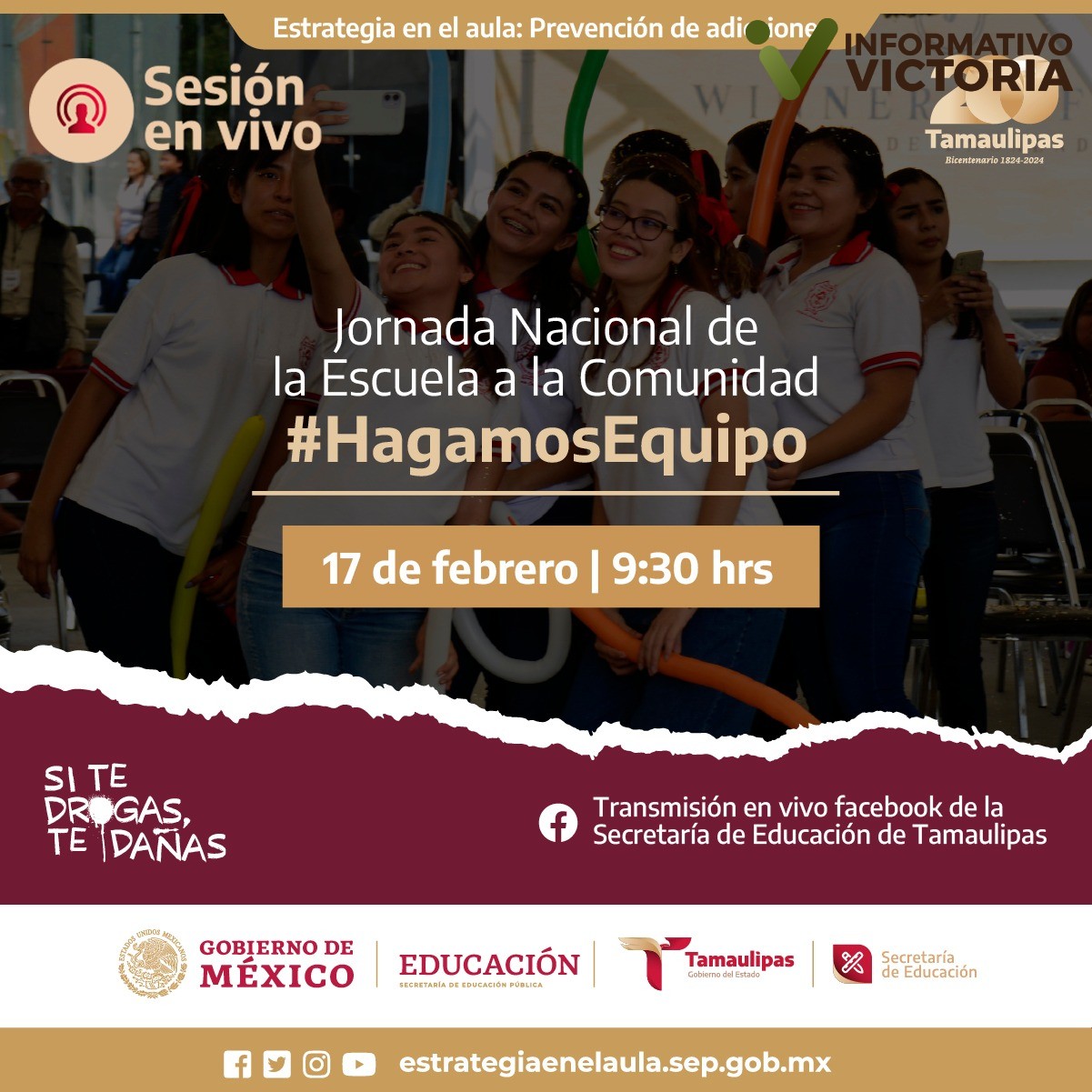 Participarán estudiantes tamaulipecos en Jornada Nacional De la Escuela a la Comunidad #HagamosEquipo