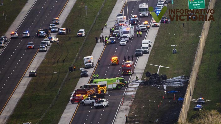 Avión se estrella en autopista de Florida; hay varios muertos