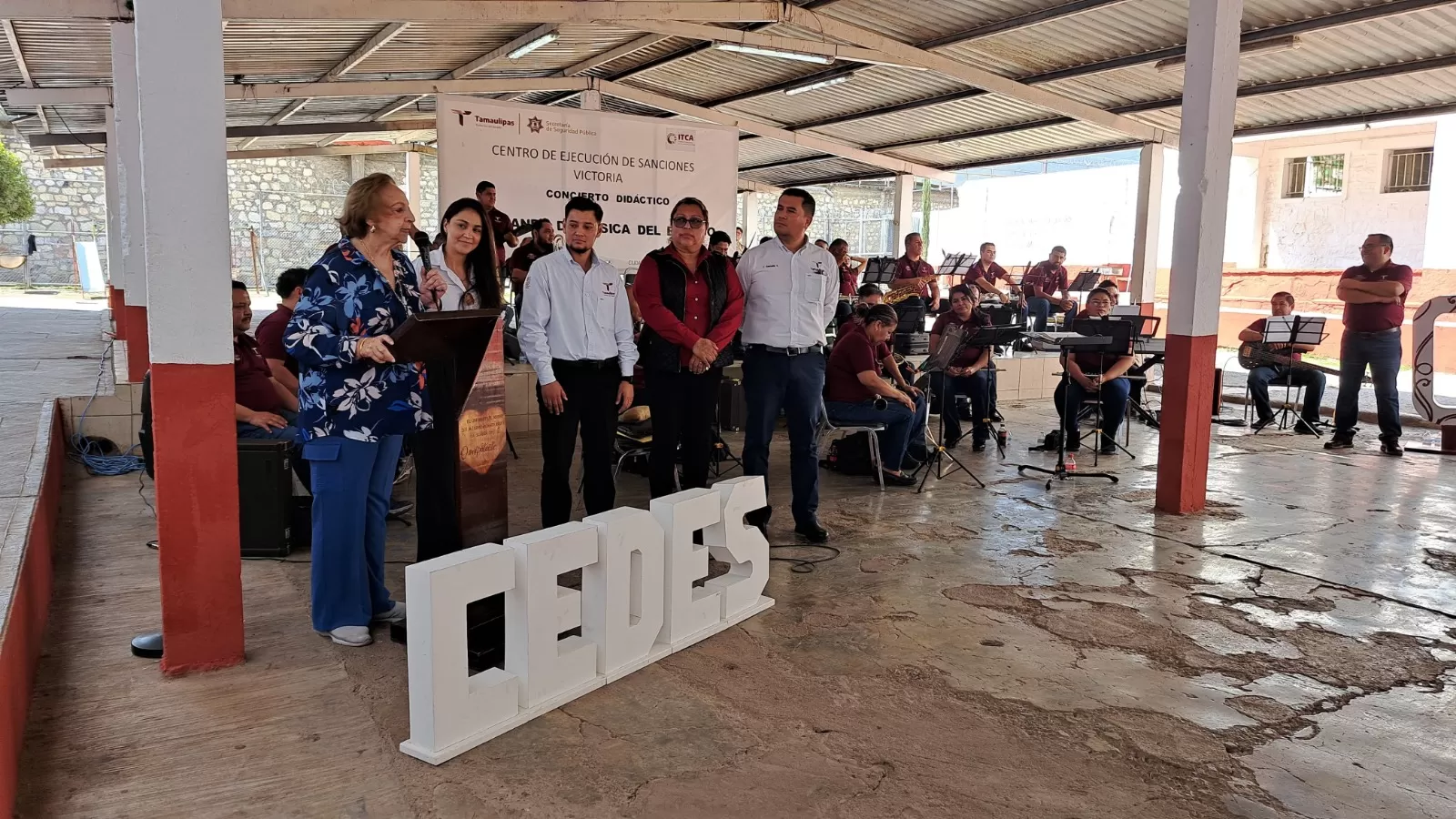 Ofrece Banda de Música del Estado de Tamaulipas por primera vez concierto al interior del CEDES Victoria