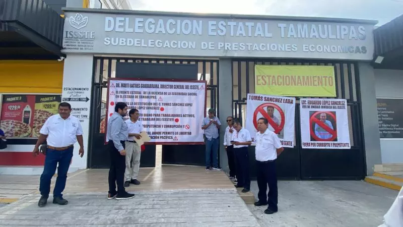 Jubilados del ISSSTE exigen destitución de subdelegado por actos de corrupción en Tamaulipas