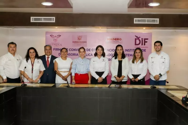 Firma convenio Instituto de Defensoría Pública del Estado de Tamaulipas con DIF Ciudad Madero para garantizar atención jurídica gratuita