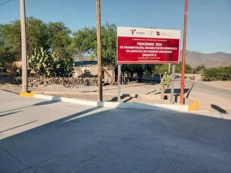 Pavimenta Secretaría de Obras Públicas el altiplano tamaulipeco