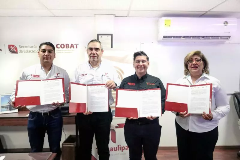 Firman INJUVE y Colegio de Bachilleres del Estado de Tamaulipas convenio de colaboración de servicio social y prácticas profesionales