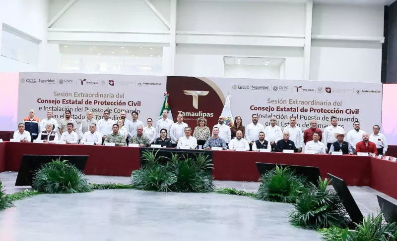 Instalan CNPC y Gobierno de Tamaulipas Puesto de Comando Interinstitucional para fortalecer la atención ante lluvias y ciclones