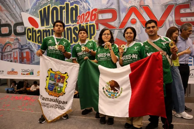 Conquistan estudiantes de CONALEP Tamaulipas el segundo lugar del Campeonato Mundial de Robótica en Japón